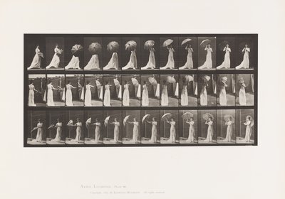 Placa 461. Abriendo un Paraguas y Girando de Eadweard Muybridge