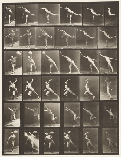 Placa 523. A, Dando un Golpe; B, Lanzando Disco de Eadweard Muybridge