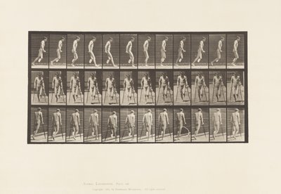 Placa 537. Amputación simple de pierna; Saltando con muletas de Eadweard Muybridge