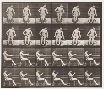 Placa 545. Convulsiones inducidas artificialmente; A, B, Mientras está sentado de Eadweard Muybridge