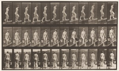 Placa 82. Subiendo una Pendiente, Cubo de Agua en Cada Mano de Eadweard Muybridge