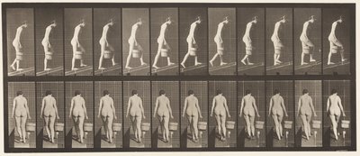 Placa 84. Subiendo una pendiente, cubo de agua en la mano derecha de Eadweard Muybridge