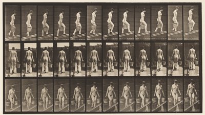 Placa 87. Subiendo inclinación, cubo de agua en cada mano de Eadweard Muybridge