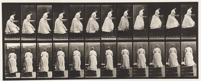 Placa 95. Subiendo escaleras, una palangana en las manos, 1885 de Eadweard Muybridge