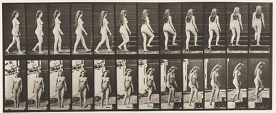 Placa 99. Girando y Subiendo Escaleras de Eadweard Muybridge
