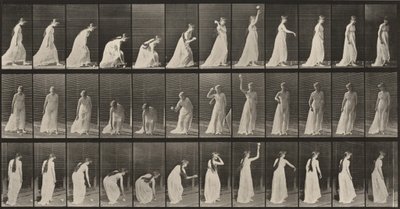 Lámina número 306. Recoger una pelota y lanzarla de Eadweard Muybridge