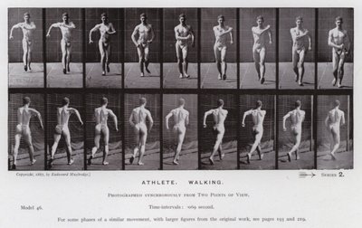 La figura humana en movimiento: Atleta, caminando de Eadweard Muybridge