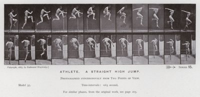 La figura humana en movimiento: Atleta, salto alto recto de Eadweard Muybridge