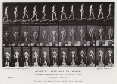 La figura humana en movimiento: Atleta, subiendo una pendiente de Eadweard Muybridge