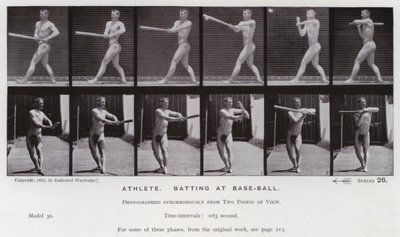 La figura humana en movimiento: Atleta, bateando en béisbol de Eadweard Muybridge