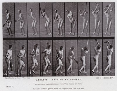 La figura humana en movimiento: Atleta, bateando en cricket de Eadweard Muybridge