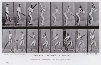 La figura humana en movimiento: Atleta, bateando en cricket de Eadweard Muybridge