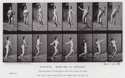 La Figura Humana en Movimiento: Atleta, lanzando en cricket de Eadweard Muybridge