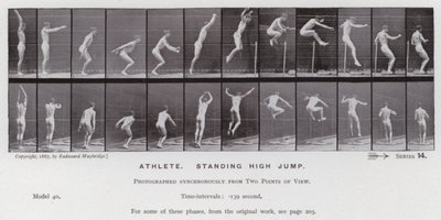 La Figura Humana en Movimiento: Atleta, salto de altura de pie de Eadweard Muybridge