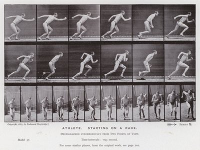 La figura humana en movimiento: Atleta, comenzando una carrera de Eadweard Muybridge