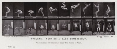 La figura humana en movimiento: Atleta, haciendo un salto mortal hacia atrás de Eadweard Muybridge