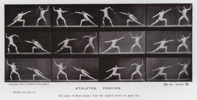 La figura humana en movimiento: Atletas, esgrima de Eadweard Muybridge