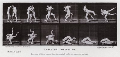 La Figura Humana en Movimiento: Atletas, Luchando de Eadweard Muybridge
