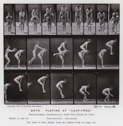 La figura humana en movimiento: Niños, jugando a "Saltar la rana" de Eadweard Muybridge