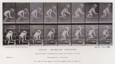 La Figura Humana en Movimiento: Niño, Gateando Escaleras Arriba de Eadweard Muybridge