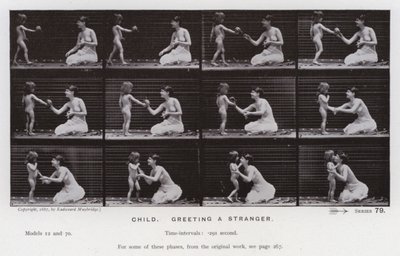 La Figura Humana en Movimiento: Niño, saludando a un extraño de Eadweard Muybridge