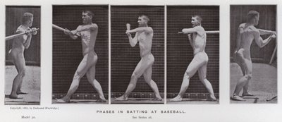 La figura humana en movimiento: fases en el bateo en béisbol de Eadweard Muybridge
