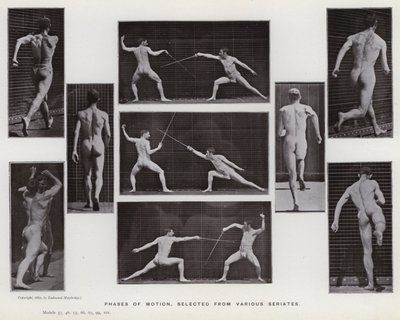 La figura humana en movimiento: Fases de movimiento, seleccionadas de varias series de Eadweard Muybridge