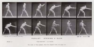 La figura humana en movimiento: Pugilista, lanzando un golpe de Eadweard Muybridge