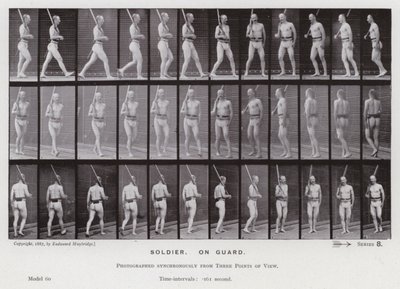 La figura humana en movimiento: Soldado, de guardia de Eadweard Muybridge