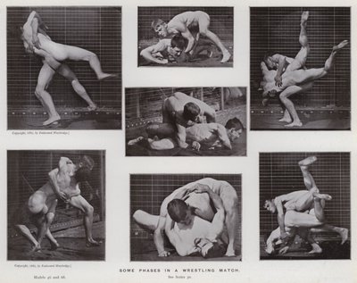 La figura humana en movimiento: Algunas fases en un combate de lucha de Eadweard Muybridge