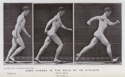 La Figura Humana en Movimiento: Algunas fases en la caminata de un atleta de Eadweard Muybridge