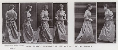 La figura humana en movimiento: Algunas fases en el acto de girar de Eadweard Muybridge