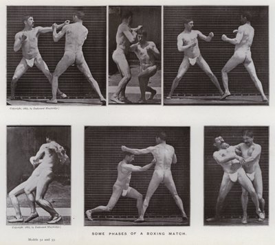 La figura humana en movimiento: Algunas fases de un combate de boxeo de Eadweard Muybridge