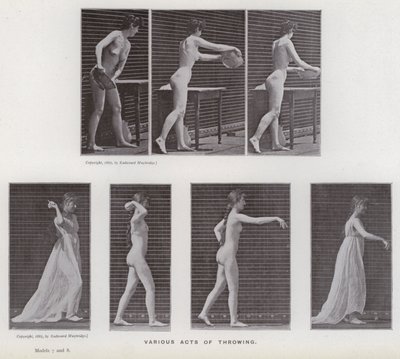 La figura humana en movimiento: Varios actos de lanzamiento de Eadweard Muybridge