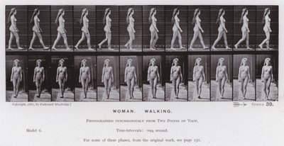 La Figura Humana en Movimiento: Mujer, Caminando de Eadweard Muybridge