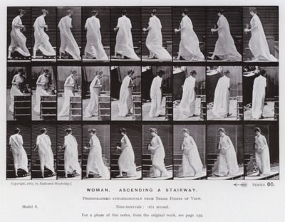 La Figura Humana en Movimiento: Mujer, subiendo una escalera de Eadweard Muybridge