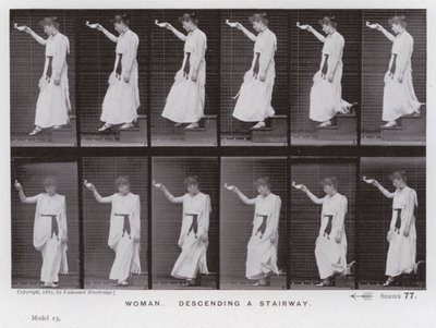 La figura humana en movimiento: Mujer, descendiendo una escalera de Eadweard Muybridge