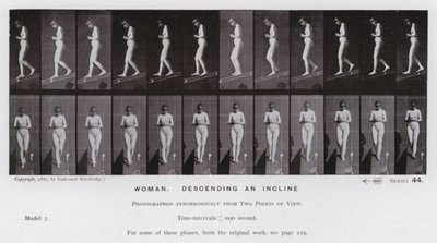 La figura humana en movimiento: Mujer, descendiendo una pendiente de Eadweard Muybridge