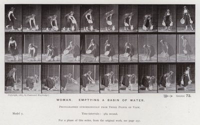 La Figura Humana en Movimiento: Mujer, vaciando un recipiente de agua de Eadweard Muybridge