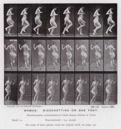 La Figura Humana en Movimiento: Mujer, Rebotando en un Pie de Eadweard Muybridge