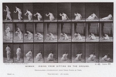 La figura humana en movimiento: Mujer, levantándose del suelo de Eadweard Muybridge