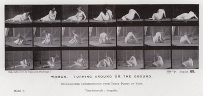 La Figura Humana en Movimiento: Mujer, girando en el suelo de Eadweard Muybridge