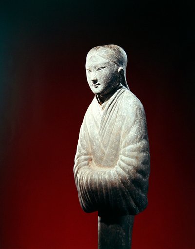 (detalle) de una figura de tumba, posiblemente de la provincia de Shensi de Eastern Han Dynasty Chinese School