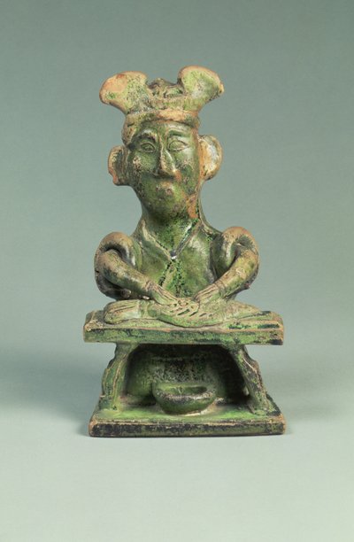 Figura de un pescadero, artefacto de tumba, dinastía Han oriental, 25-220 de Eastern Han Dynasty Chinese School