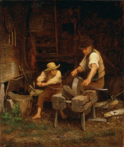 Afilando la guadaña, 1864 de Eastman Johnson