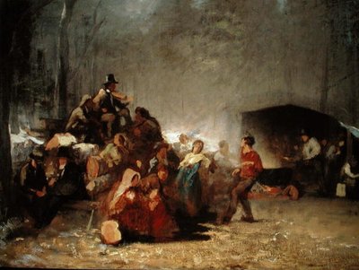 La Fiesta en el Campamento de Azúcar de Arce, c.1861-66 de Eastman Johnson