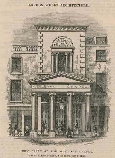 Nueva fachada de la Capilla Wesleyana, Great Queen Street, Lincoln