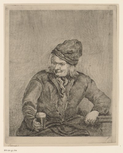 Anciano con vaso y pipa en la mano de Eberhard Cornelis Rahms