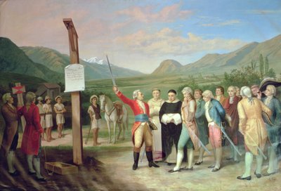 Fundación de la ciudad de San Miguel de Ibarra en 1606 (óleo sobre lienzo) de Ecuadorian School