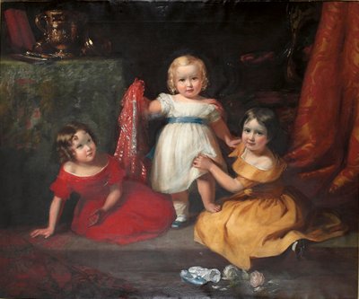 Retrato de grupo de John Scott, luego 3er Conde de Eldon, y sus hermanas Lady Selina Scott y Lady Gertrude Scott de Eden Upton Eddis